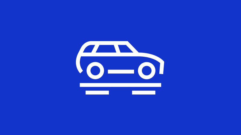 car icon on blue background