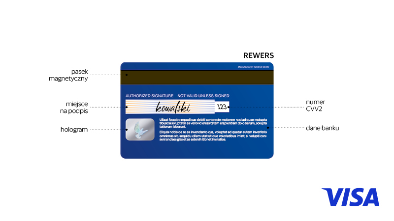 Grafika ilustracyjna - rewers karty Visa