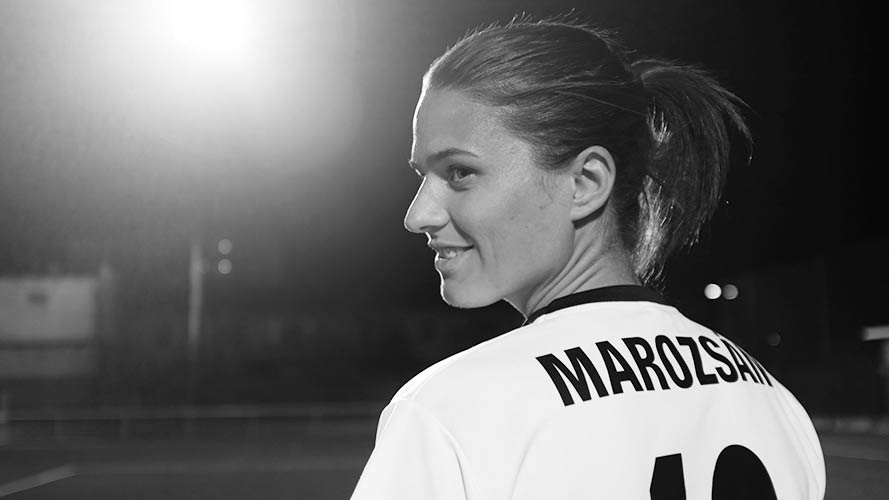Dzsenifer Marozsán smiling. 