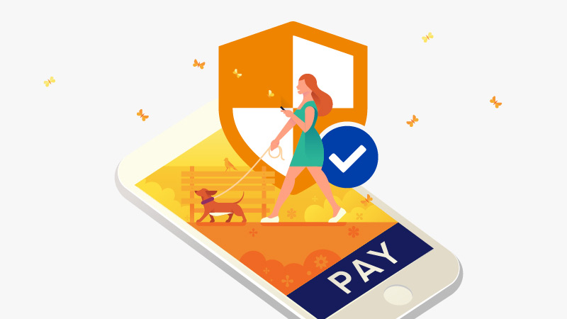payments-security-800x450 A conceptual illustration of a dog walker that conveys payment security.