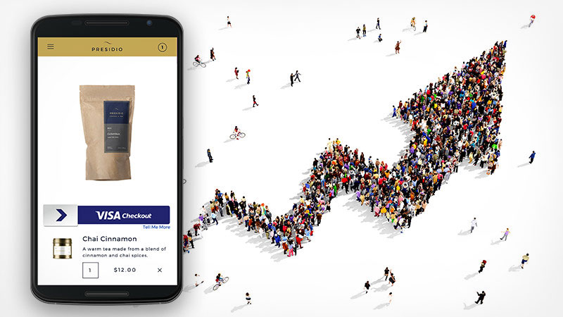 Visa checkout on phone showing increased enrollee growth