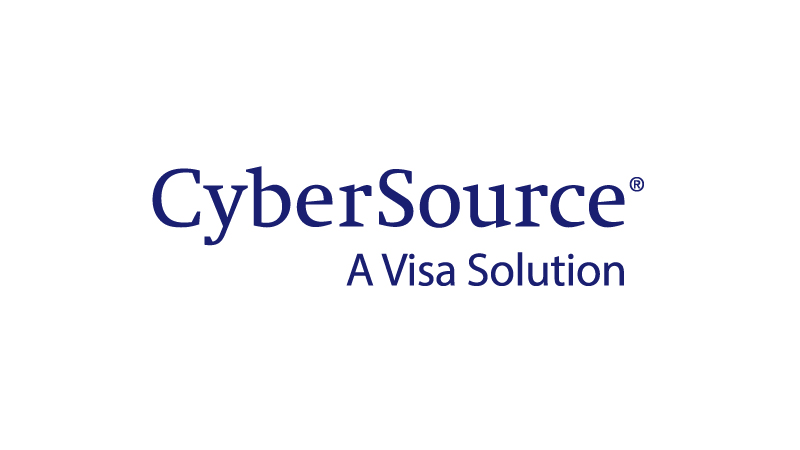 CyberSource logo with subheading A Visa Solution. 
