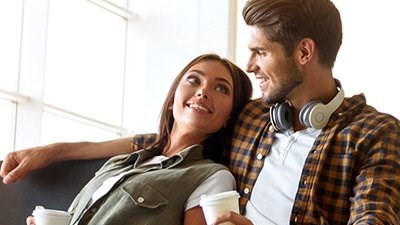Couple drinking coffee