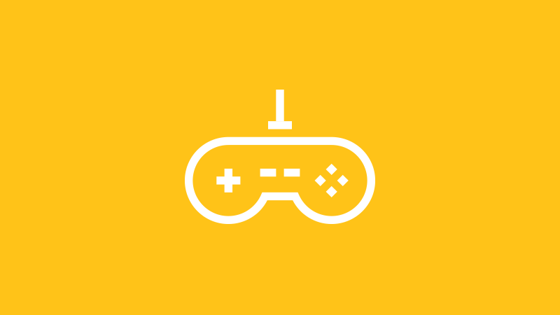 game controller icon on yellow background