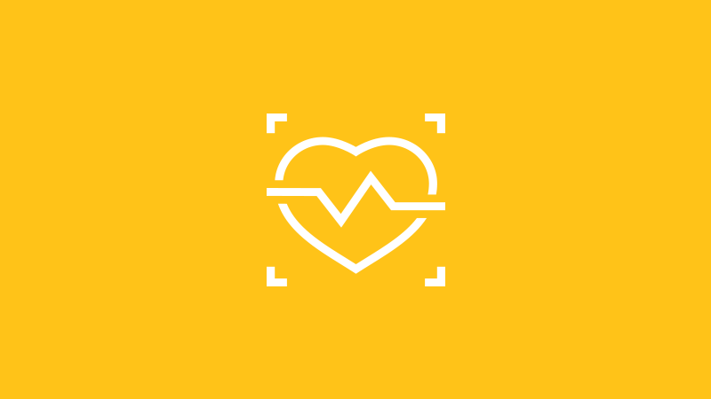 heart icon on yellow background