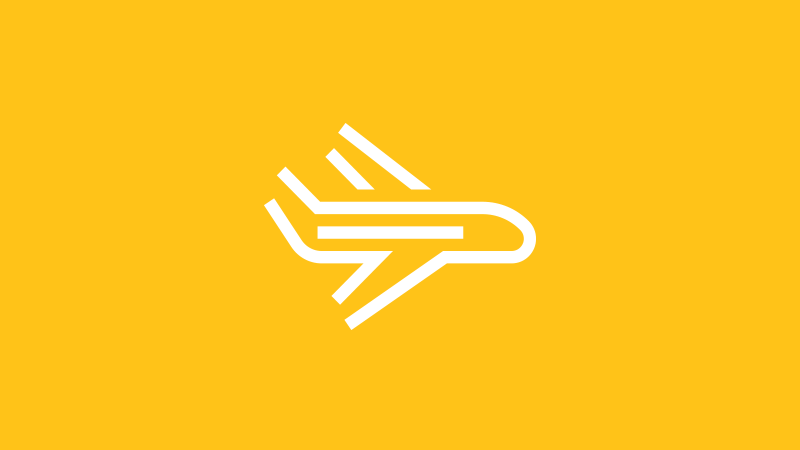 plane icon on yellow background