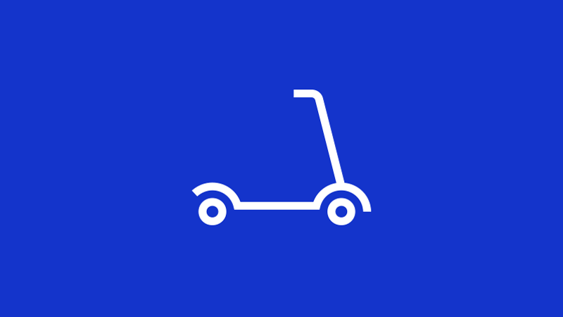 scooter icon on blue background