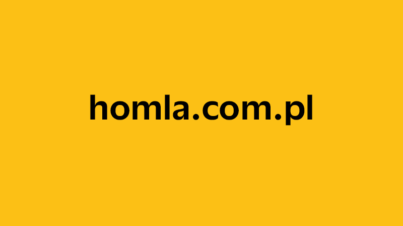 yellow square with company website name of homla.com.pl