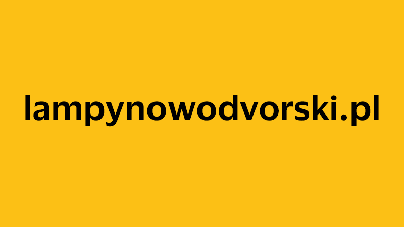 yellow square with company website name of lampynowodvorski.pl