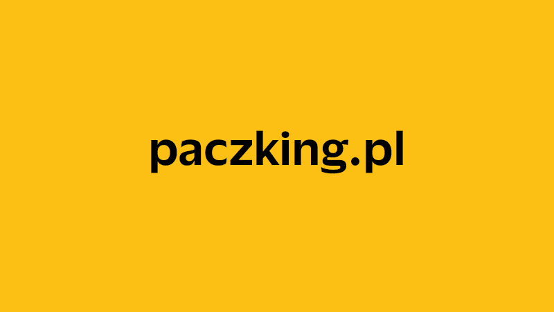 yellow square with company website name of paczking.pl