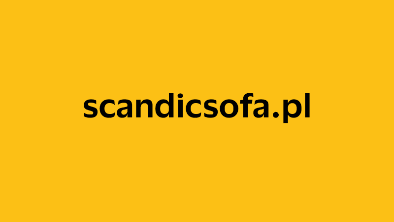 yellow square with company website name of scandicsofa.pl