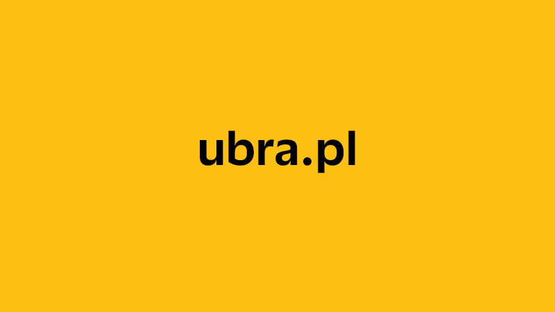 yellow square with company website name of ubra.pl