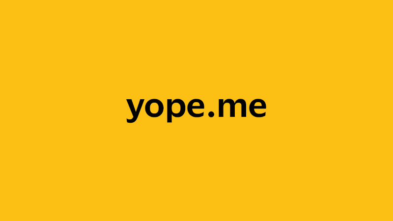yellow square with company website name of yope.me